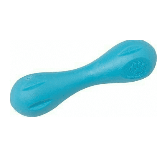 West Paw Zogoflex Hurley Dog Toy - Aqua Blue - Mini