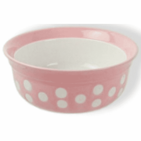 Rosewood Ceramic Pink Polka Dot Bowl 8"
