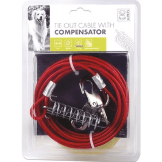 M-Pets Tie Out Cable with Compensator 8m