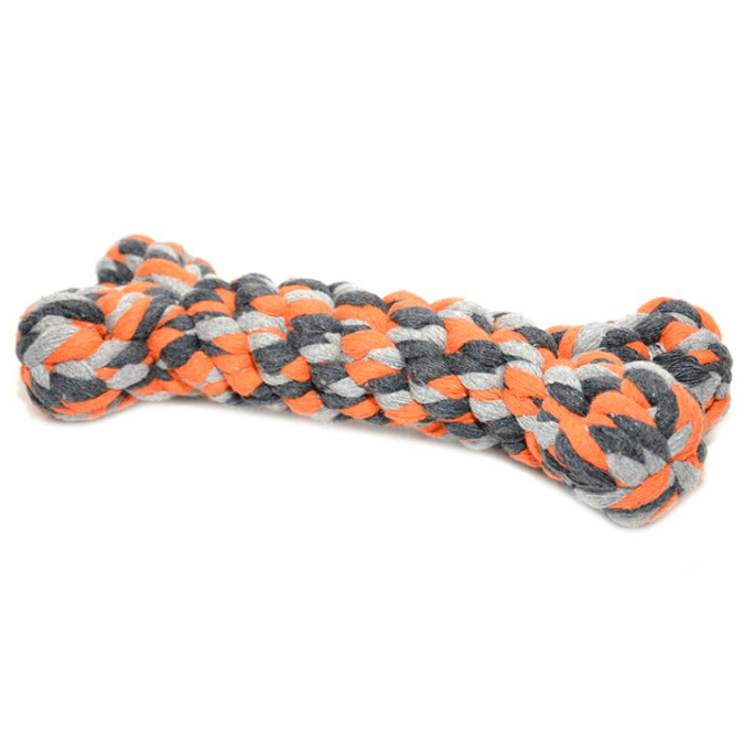 Tug Toy Knotted Bone Orange 23cm