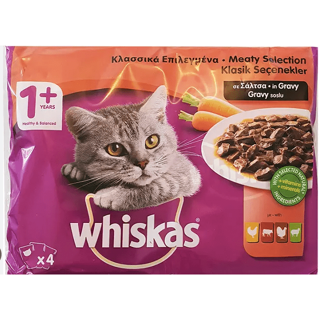 Whiskas Adult Cat Meaty Selection in Gravy 4x85gr